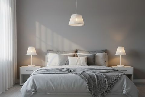 CANSU BEYAZ TÜL ABAJUR AVİZE TAKIMI, 90 CM