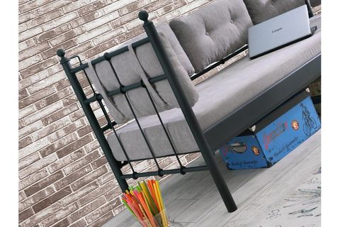 LALAS METAL SOFA SEDİR SİYAH 70X200CM