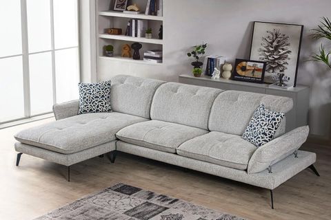 COSY KÖŞE KOLTUK, METAL AYAK, SOL KÖŞE, AÇIK GRİ