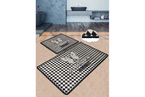 KARELİ KELEBEK DJT İKİLİ SET BANYO HALISI