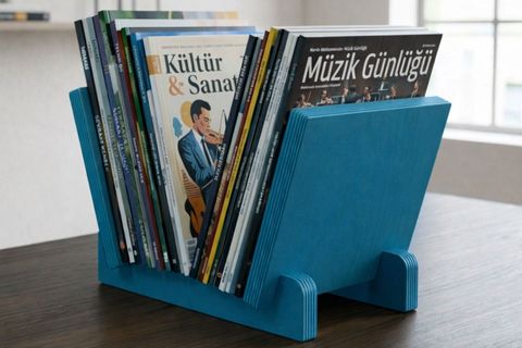 VİNTRA PLAK, DERGİ, GAZETE, KİTAP İÇİN MODÜLER RAF, MAVİ RENK