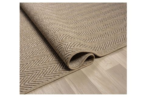 QUEEN SERİSİ JÜT HASIR GÖRÜNÜMLÜ DOKUMA MAKİNE HALISI, KAHVE, 80X200, 671