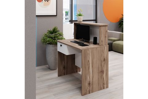 VENÜS ÇEKMECELİ BANKO, SEKRETER MASASI, ÇAM BEYAZ, 90 CM