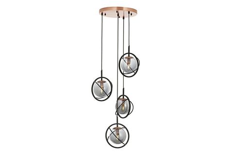 AVONNI AV 60291 4T BSY SİYAH BOYALI MODERN AVİZE E14 METAL CAM 35 CM