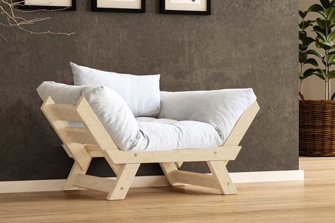 WOODESK ADALAR MASİF AHŞAP BERJER, NATURAL-KIRIK BEYAZ RENK, CPT8141-140