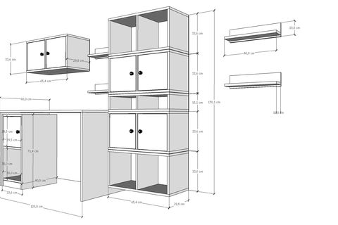 FONT ÇALIŞMA MASASI, 7 KAPAKLI