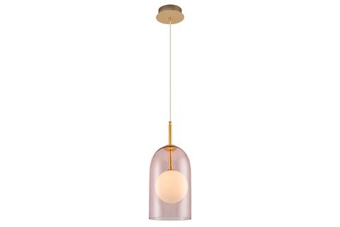 ÖZCAN AYDINLATMA 4738-2A-10 SUPA  TEKLİ UZUN CAM SARKIT, PEMBE