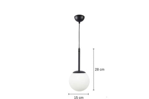 AYÇA MODERN TEKLİ CAM SARKIT SİYAH AVİZE, MA0001