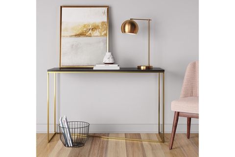 SOLLER GOLD METAL AHŞAP DRESUAR KONSOL