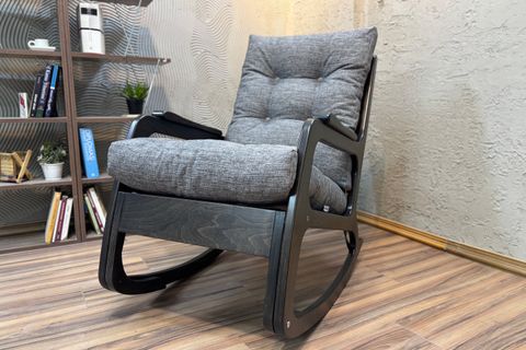 KONTES SALLANAN SANDALYE, KETEN GRİ, WENGE SİYAH