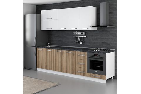 MİNAR EGE 270 CM MUTFAK DOLABI BEYAZ DORE 270-D6
