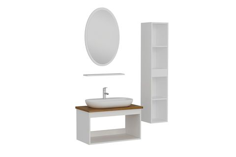 VERA BANYO DOLABI AS2K63, BEYAZ ANTRASİT, 85CM