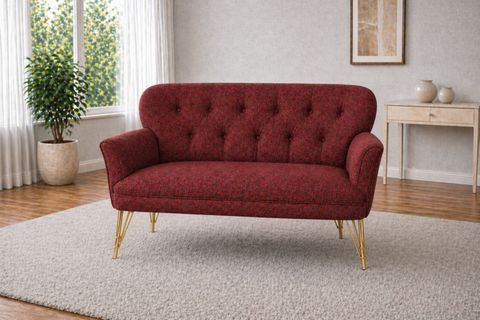 PUFY KOLLU İKİLİ KOLTUK, KİREMİT, METAL GOLD AYAK
