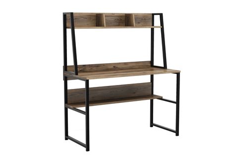 OLEA KİTAPLIKLI MASA, CEVİZ, 120 CM