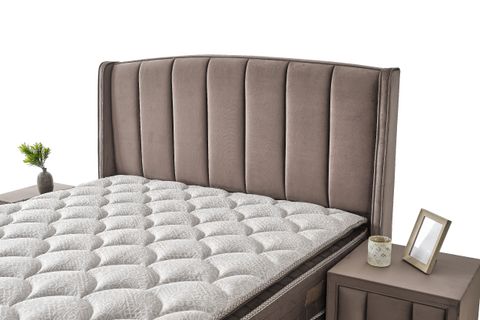 LİMA BAZA BAŞLIK YATAK SETİ, KAHVE, 160X200