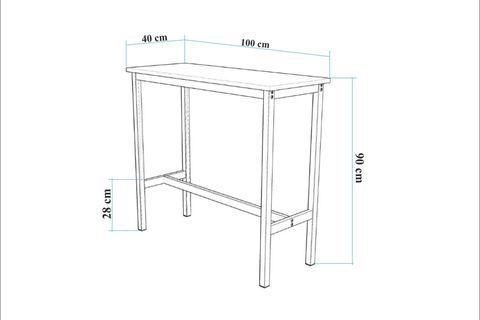 MOLA DİKDÖRTGEN MUTFAK MASASI TAKIMI, BAROK SİYAH, 40X100