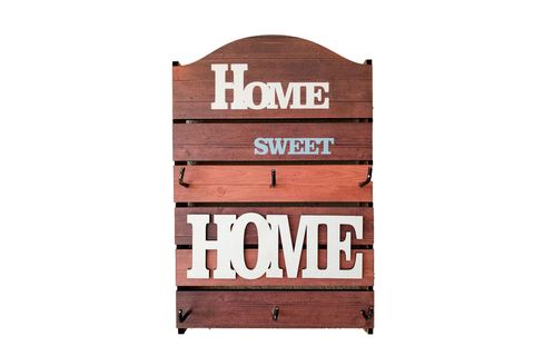 ANAHTARLIK AHŞAP HOME SWEET HOME KAHVE