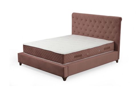 DELUXE SONATA ÇİFT KİŞİLİK BAZA+BAŞLIK+YATAK, GÜL KURUSU, 160X200