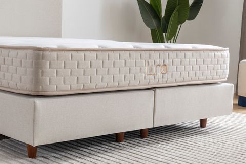 LUNA MİLKY DEPOLAMASIZ SABİT BAZA BAŞLIK YATAK SETİ, KREM, 150X200