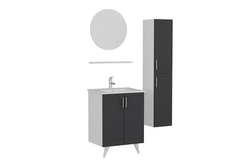 SANYA BANYO DOLABI AY2K112, BEYAZ ANTRASİT, 65CM