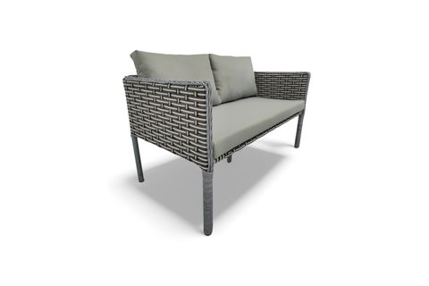 LETRA RATTAN İKİLİ BAHÇE MOBİLYASI, GRİ