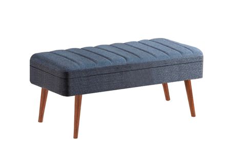 VİNA KUMAŞLI SANDIKLI BENCH, CEVİZ LACİVERT 1048