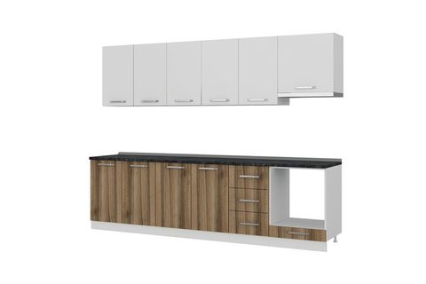 MİNAR ATLANTİS 285 CM MUTFAK DOLABI BEYAZ DORE 285-D8