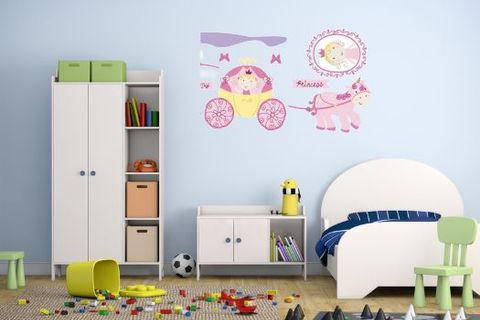 DUVAR SÜSÜ STİCKER PRENSES DESENLİ PVC 70X50X0 5 CM