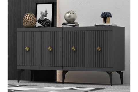 MİDAS KONSOL, ANTRASİT ALTIN, 150 CM