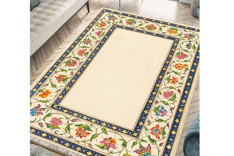 RENKLİ ÇİÇEK DESENLİ DEKORATİF DOKUMA TABAN HALI, 334 YNG, 60X120 CM
