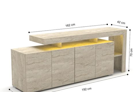 LUMA LEDLİ KONSOL TRAVERTEN DESEN, 192 CM
