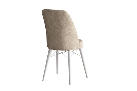 AY SERİSİ 1 MASA + 4 SANDALYE MUTFAK MASA TAKIMI 070, KREM BEYAZ, 132X80