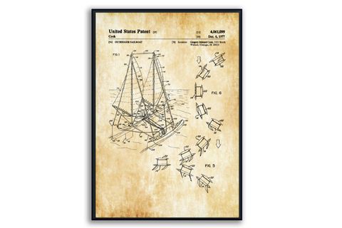 AHŞAP ÇERÇEVELİ VİNTAGE TABLO SETİ, BOAT, 50X70