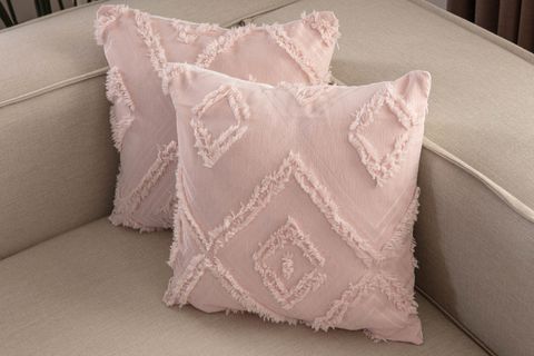 BOHEM PÜSKÜL DETAYLI KIRLENT KILIFI, İKİLİ, PEMBE