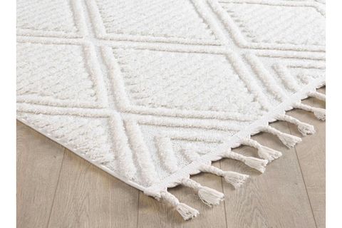 ELİT KOLEKSİYONU SAÇAKLI MAKİNE HALISI, BUKLELİ, KREM 160X230