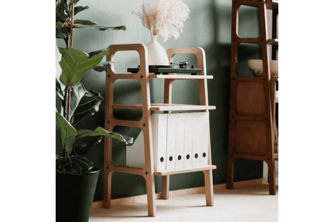 ARİA AHŞAP KİTAPLIK VE PİKAP STANDI, NATURAL