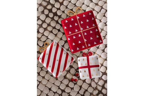 THE MİA FİYONK FİGÜRLÜ SERVİS TABAĞI AĞAÇ DEKORLU 22X17 CM