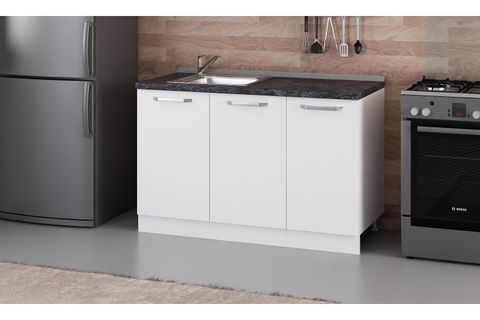 MİNAR 130 CM MUTFAK DOLABI BEYAZ 130-B1-ALT MODÜL