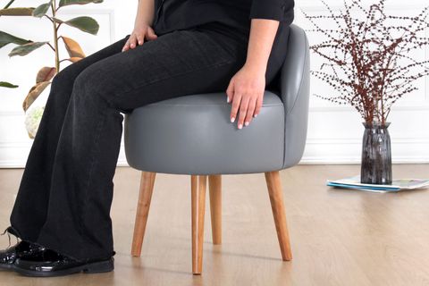 BURKS DERİ PUF, GRİ