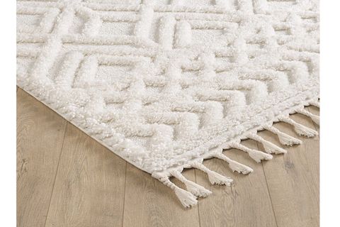ELİT KOLEKSİYONU SAÇAKLI MAKİNE HALISI, BUKLELİ, KREM, 100X200