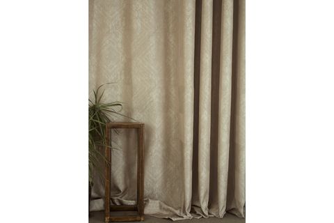 MASSARELLİ FON PERDE PRİZMA DESEN AÇIK BEJ 1-2,5 ORTA SIK PİLE 90X260