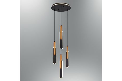 ÖZCAN AYDINLATMA WOODEN 4'LÜ SARKIT SİYAH, 1426-4A