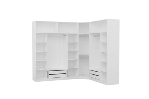 KALE MENTEŞELİ DOLAP, 8 KAPAKLI, BEYAZ, 235 CM