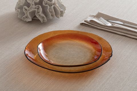 KİTCHEN ESSENTİALS ALTHEA CAM PASTA TABAĞI 21 CM, AMBER