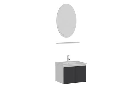NİKA BANYO DOLABI 65CM AS2K 1EA1R ETJ BEYAZ ANTRASİT