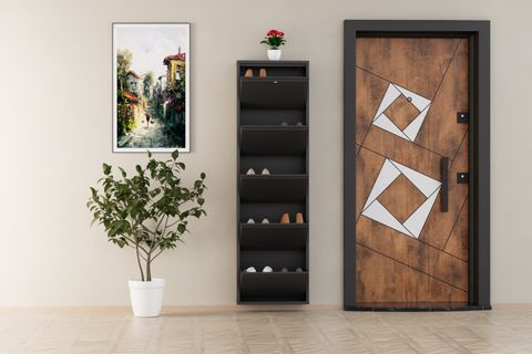 VEGA KİLİTLİ METAL AYAKKABILIK, ANTRASİT, 5 KAPAKLI