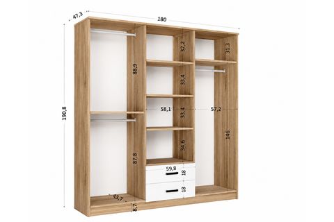 YAMAN GARDIROP, 6 KAPAKLI 2 ÇEKMECELİ