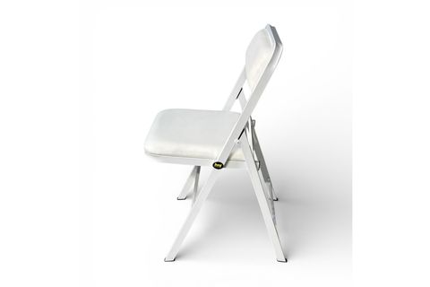 HEY KATLANIR MUTFAK KAMP SANDALYESİ, BEYAZ, DERİ