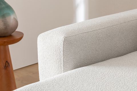 MERLİN MİNİ KÖŞE KOLTUK, NATUREL AYAK, İNCE KOL, RECYCLED KUMAŞ, AÇIK GRİ