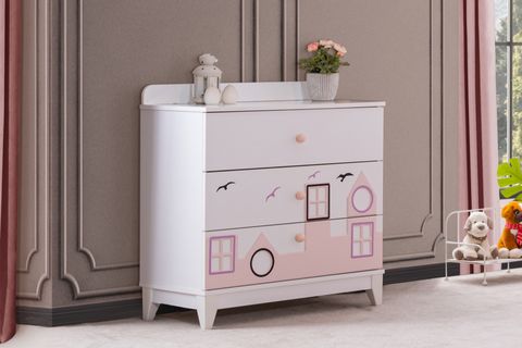 CİTY ŞİFONYER, PEMBE, 3 ÇEKMECELİ